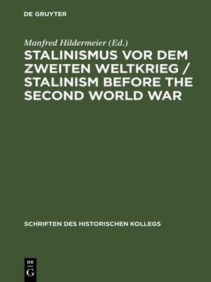cover image of Stalinismus vor dem Zweiten Weltkrieg / Stalinism before the Second World War